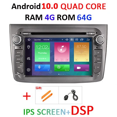 DSP ips HD 4G+ 64G Автомобильный DVD мультимедийный плеер Android 10 gps радио для Alfa Romeo Mito 2008-2012 Авто Радио стерео видео OBD2 DVR - Цвет: 4G 64G IPS DSP G