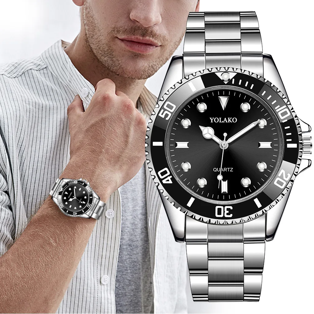 

Men's Watches New Fashion Watch Big Dial Stainless Steel Band Watch Folding Buckle Men's Quartz Watch Men's Business Watch
