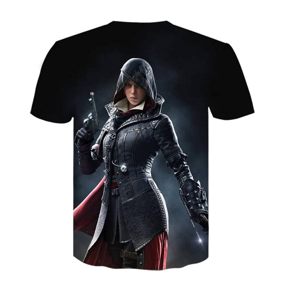 Повседневная мужская Assassins Creed футболка Веселая футболка с короткими рукавами с 3D принтом летние футболки в стиле хип-хоп белая рубашка мужские рубашки
