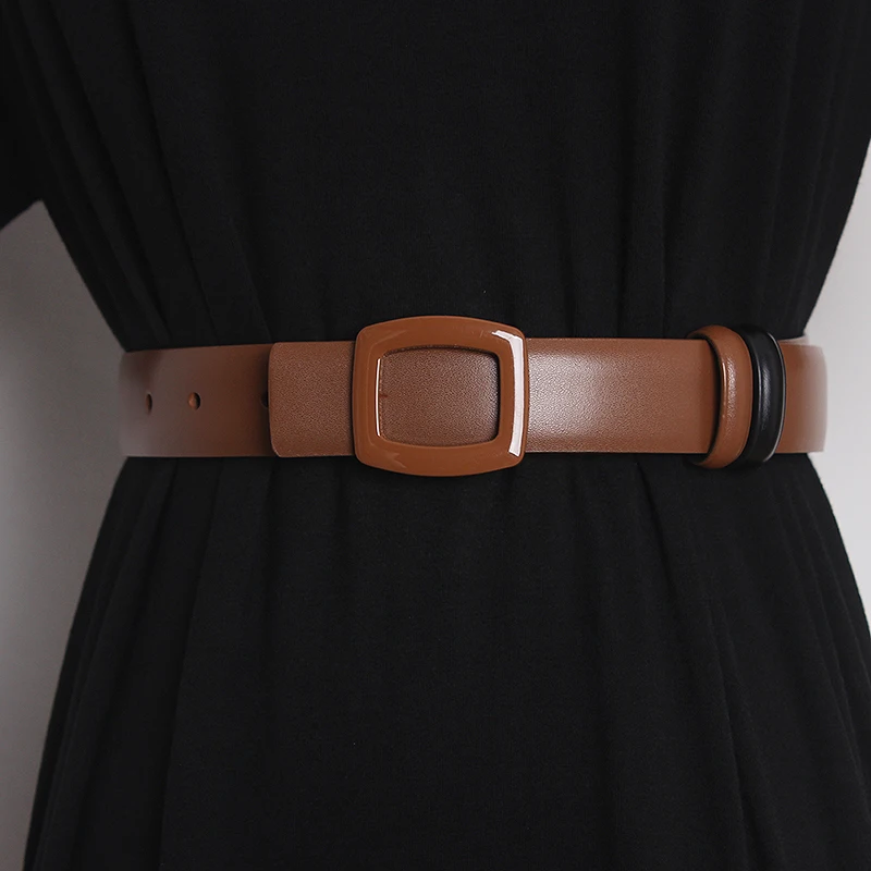 Женский подиумный ремень из натуральной кожи двухсторонний корсет пояс