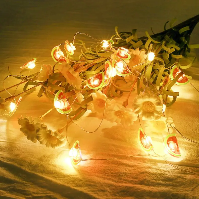 20 LED половина ломтика арбуза декоративные гирлянды огни Рождество Хэллоуин