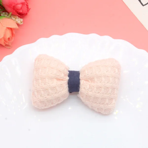 

5pcs Cartoon Knitting Fabric Tampon Bowknot Charms DIY Headwear Accessories Hair Footwear Bag Material Accessories