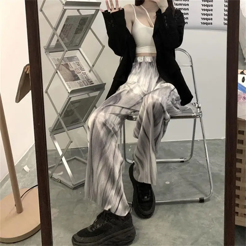 

Wide Leg Pants Women Large Size 2XL Harajuku High Waist Chic Vintage BF Style Teens Streetwear Ins Soft Elastic Womens Trouser