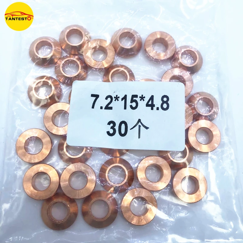 Diesel Common Rail Injector Nozzle Conical Copper Washer Gaksets 980792480 943776230 for Isuzu Excavator Digging Machine