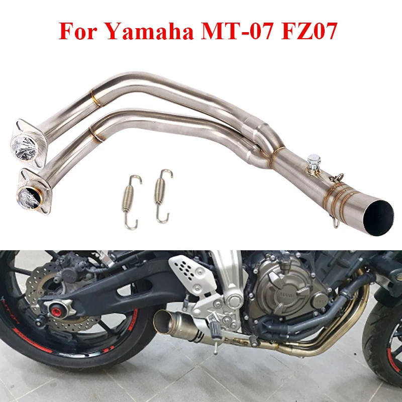 

MT-07 Connect Tube Motorcycle Full Exhaust System Modified Front Link Pipe Stainless Steel Slip On For Yamaha MT07 FZ07 ATV Bike
