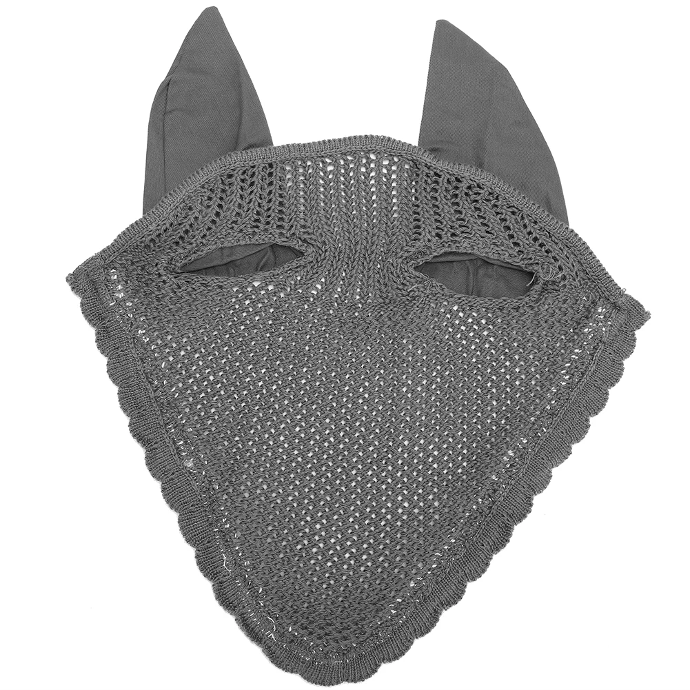 

Cotton Yarn Crochet Anti-Mosquito Breathable Horse Face Cover Ears Nose Protection Decoration Horse Face Decoration