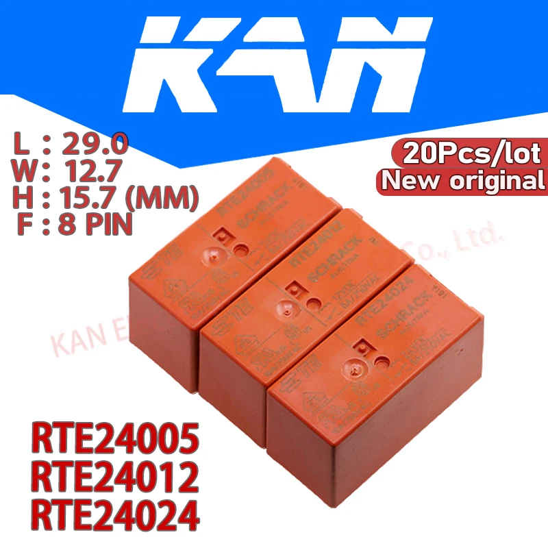 Реле TE 20 шт./лот RTE24005 RTE24012 RTE24024 5В 12В 24В 8А 8PIN оригинальное бесплатная доставка |