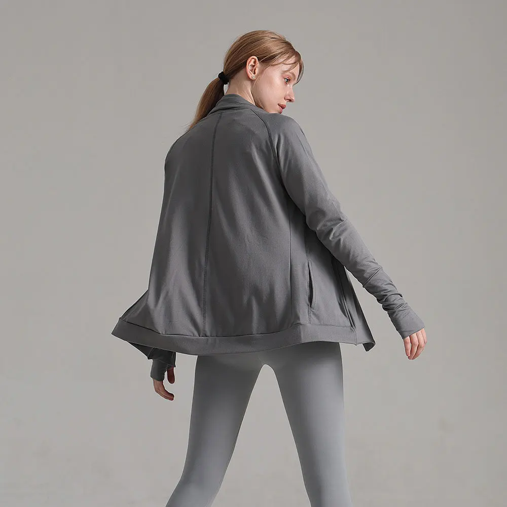 

Seamless Running Jacket Women Hoodie Sports Yoga Zipper Shirts Fitness Gym Tops Sportswear Stretch Thumb Holes slim Long Sleeves