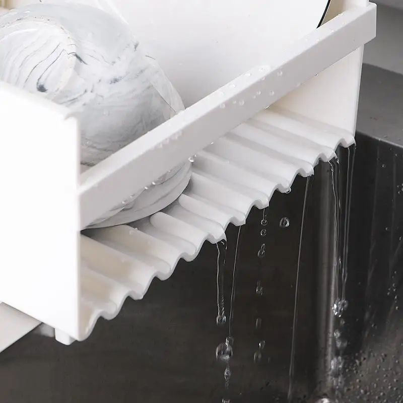 Kitchen Sink Drain Rack Plastic Dish Drainer Tray Sponge Cloth Soap Storage Box Holder Drying Worktop Organizer | Дом и сад