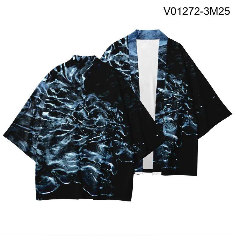 Японское кимоно юката Haori 3D печать Косплей женщин/мужчин мода лето Повседневная крутая короткий рукав - Цвет: A