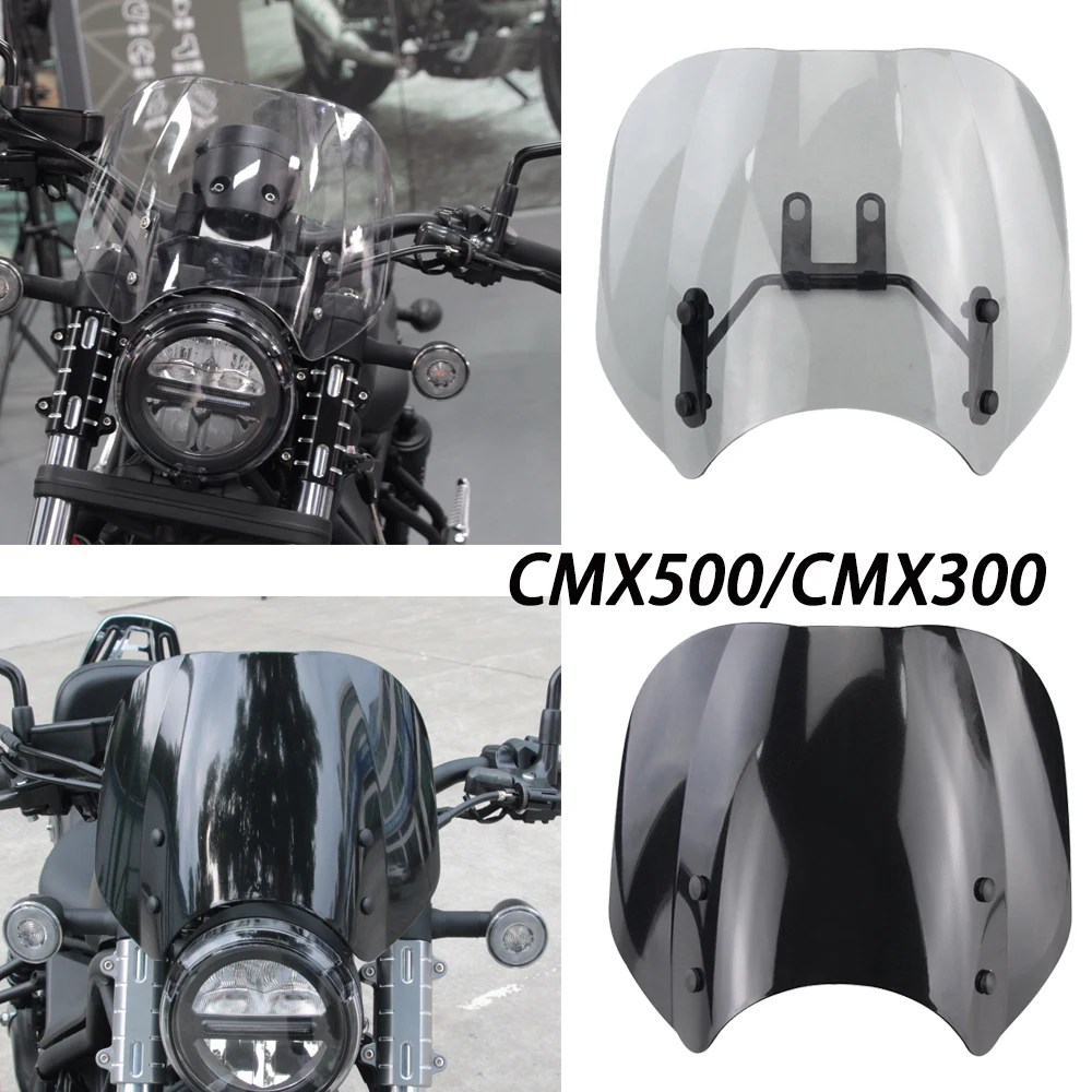 For Rebel CMX 500 300 Windscreen Windshield Wind Deflector  CMX500 Flyscreen Motorcycle Accessories For Honda CMX500