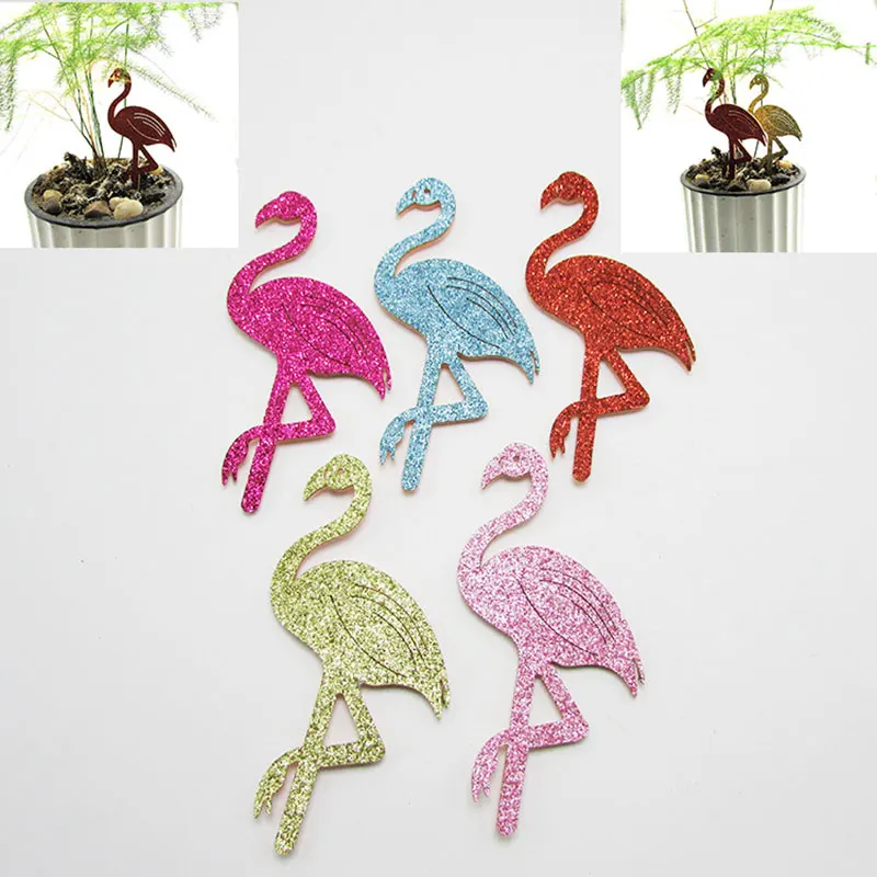 25 шт./лот 9*5 см блеск порошок Фламинго Форма мягкий горный хрусталь аппликации для