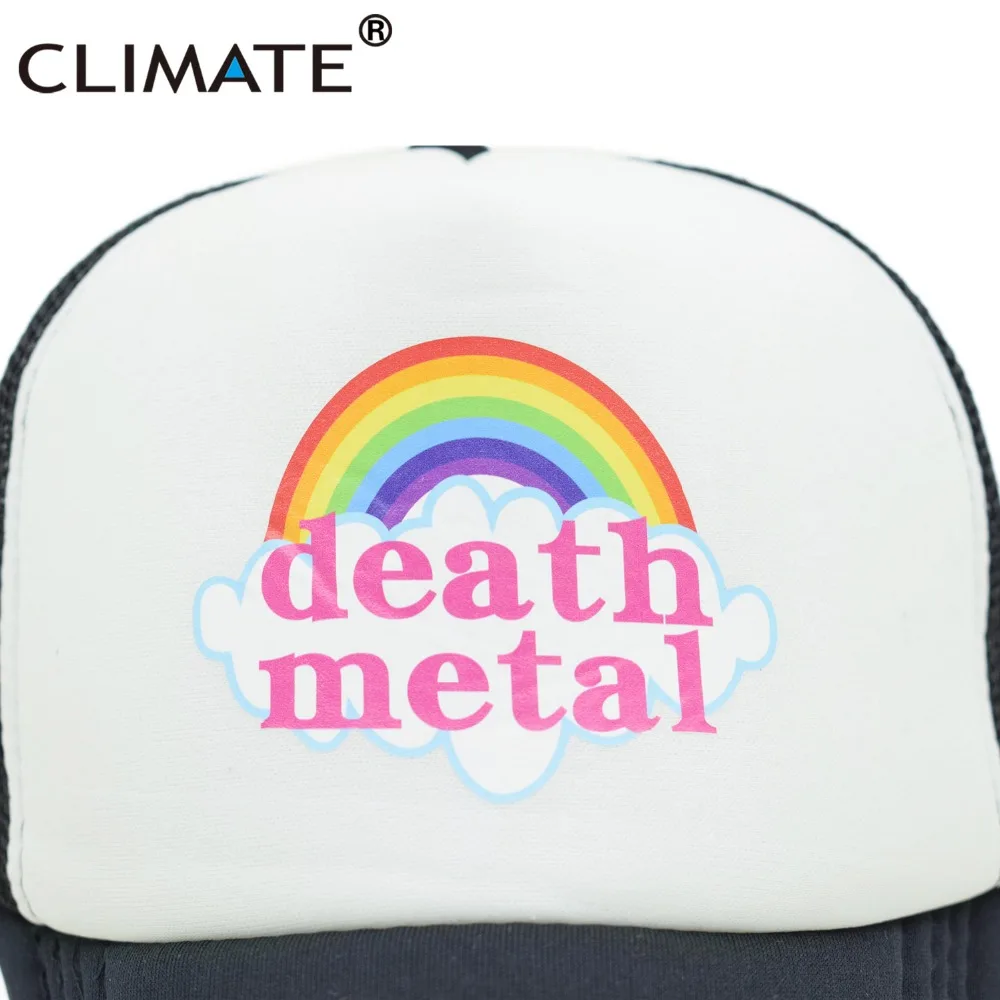 CLIMATE Death Metal Rock Trucker, кепка Rock, летняя кепка, металлическая Кепка Rock Fans, крутая сетчатая бейсболка, Мужская Радужная Кепка Trucker, кепка s, папа, Мужская кепка