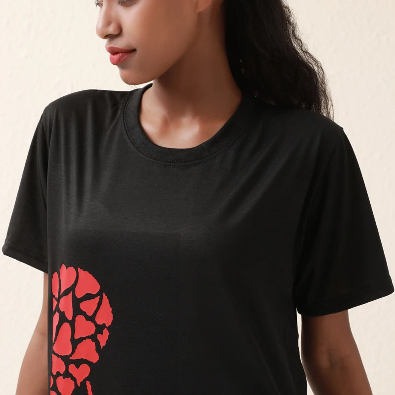 Лидер продаж простая футболка с сердечком для влюбленных пар Летние