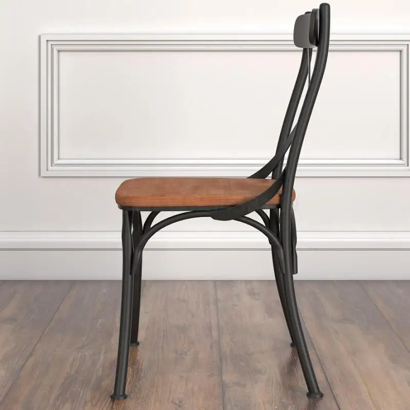 Американский Ретро кованый крест стул бар Ресторан обеденный ресторан