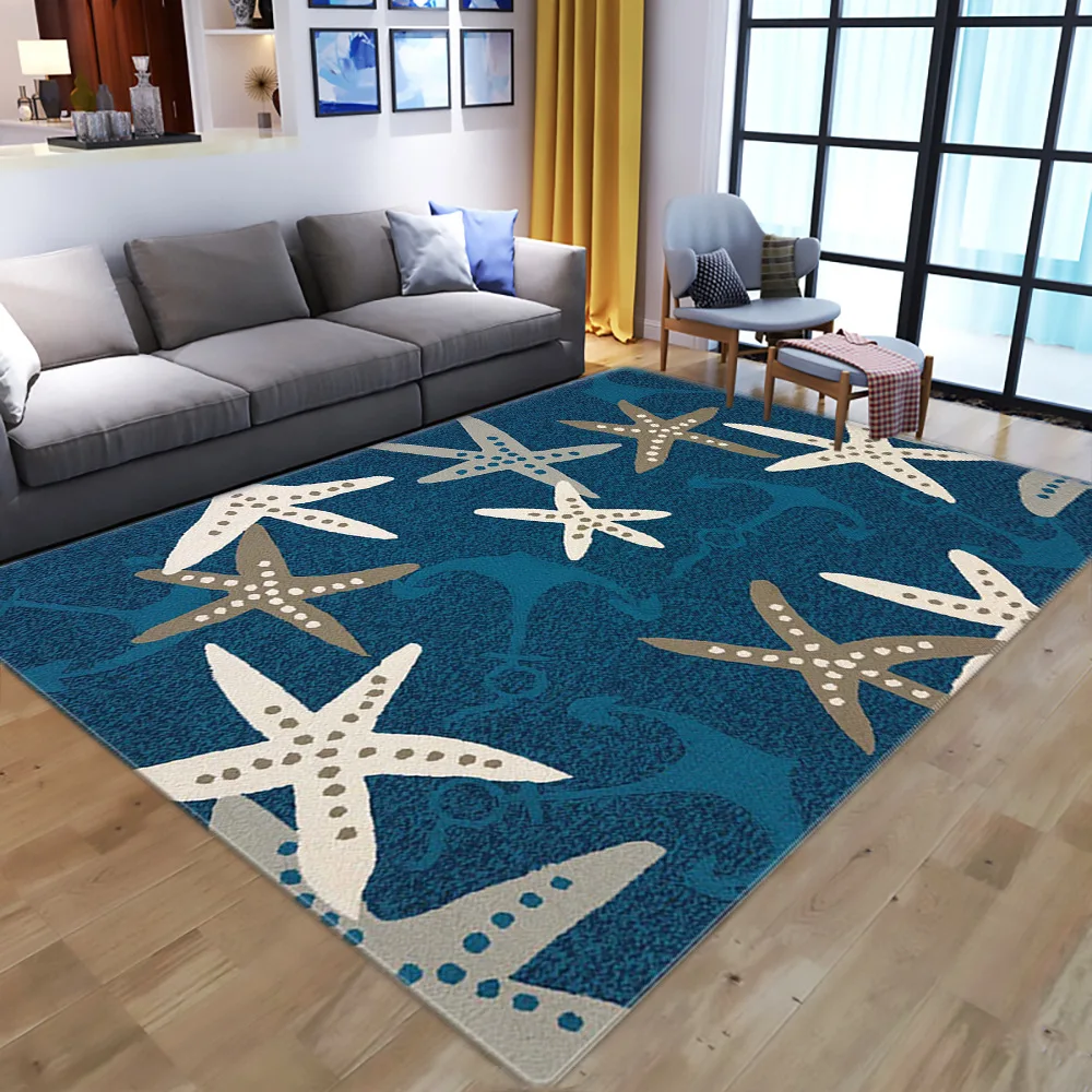 Retro Fish Dragonfly Light Leaves Anchor Sea Rugs Area Door Mat Carpet Floor Bedroom Doormat Non-slip Living Room | Дом и сад