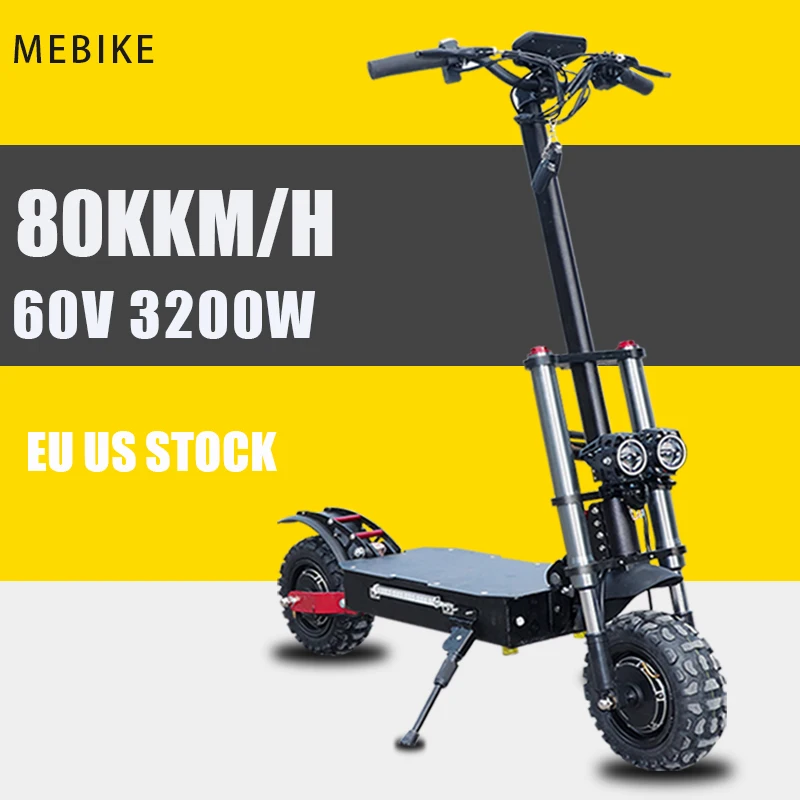 Online Erwachsene Elektrische Roller 60 V 3200W Dual-drive Off-road Elektro Roller Max Geschwindigkeit 75 Km/h Disc Hydraulische Bremse Mit 20 Ah Lithium-