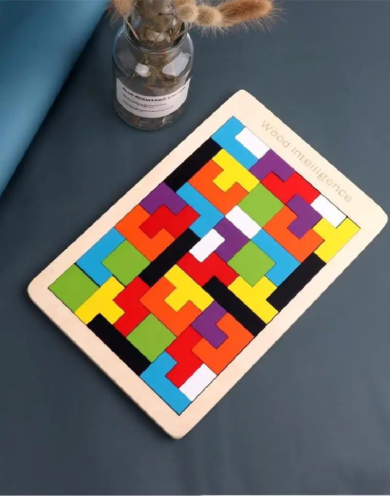 Новая модель 3d деревянные пазлы Tangram Логические Пазлы для детей тетрис