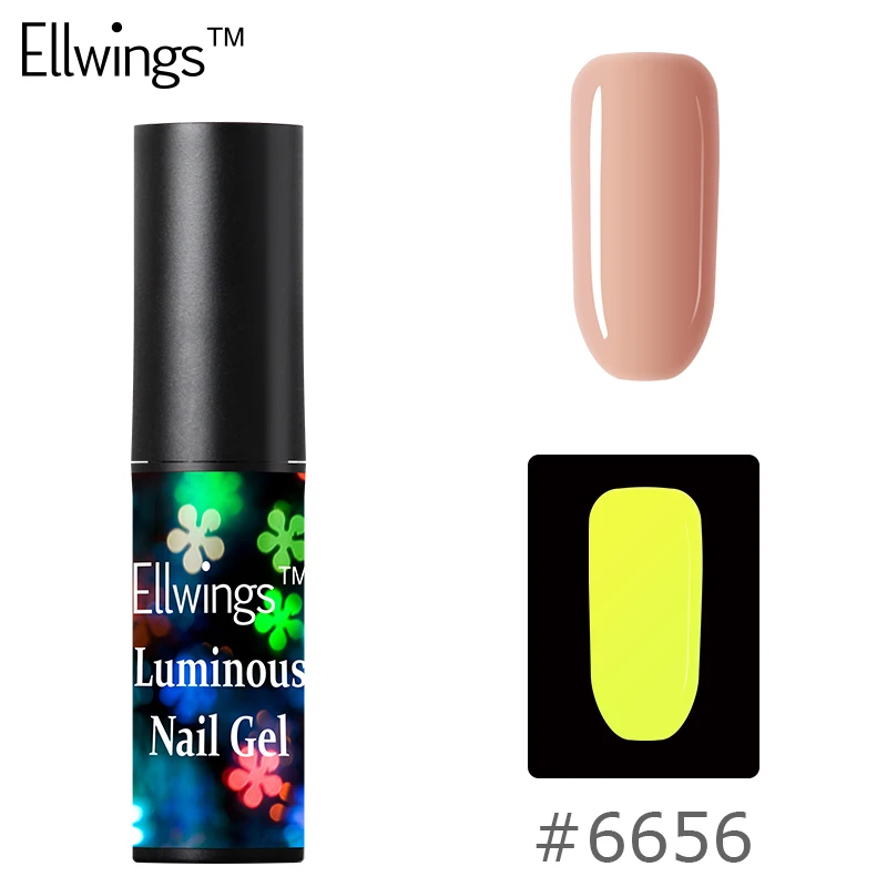 6656 Ellwings гель для ногтей флуоресцентный светящийся гель лак для ногтей УФ светится в темноте гель лак для ногтей - Цвет: 6656