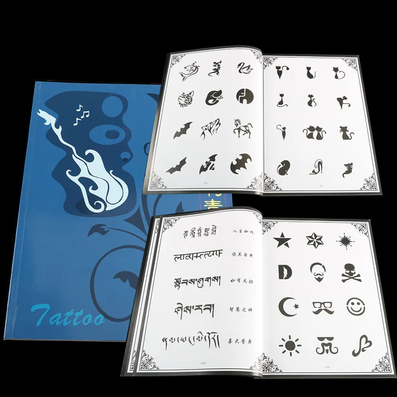 

Tattoo Book Sketch Flash Small Pattern Wolf Dragon English Alphabet Peacock Deer Body Tattoo Art Creative Free Shipping