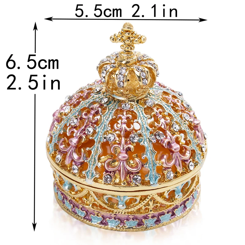 H &amp D 2 5 ''распашная Корона шкатулка ручная роспись рисунки украшенные