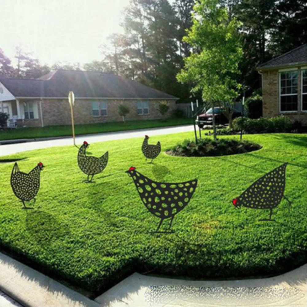 

Decorative Garden Hens Acrylic Chickens Ornaments Yard Decoration Garden Lawn Hen Statues Backyard Decor Accessories