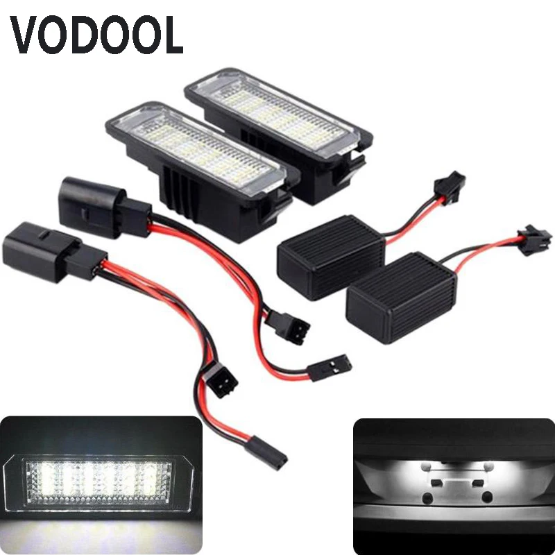 Светодиодные лампы VODOOL для номерного знака 2 шт. 12 В светильник VW GOLF 4 5 6 7 Polo 6R