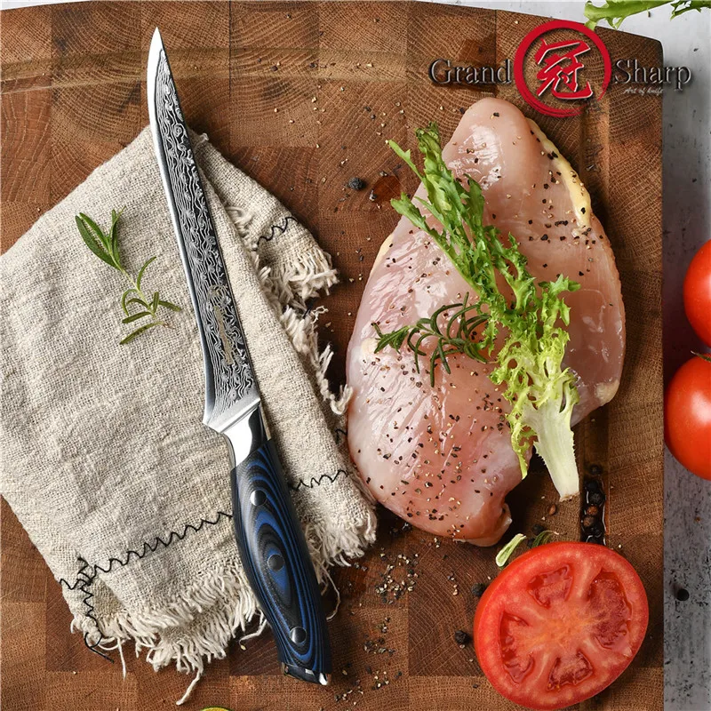 Дамасский кухонный нож Grandsharp 5 9 дюйма японские Дамасские кухонные ножи VG10 из