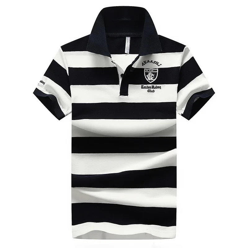 Camiseta Polo Летние повседневные поло Мужские Модные Полосатые полорубашки мужские