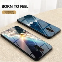 luxury starry sky glass phone case for nubia play z40pro z18 hard cover coque for nubia z17s z17mini anti fall protection case