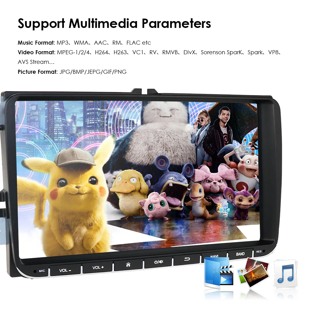 2 din 9 ''Android 9,0 2G ram радио стерео gps Navi для VW Passat B6 CC Polo GOLF 5 6 Touran Jetta Tiguan Magotan Seat BT SWC