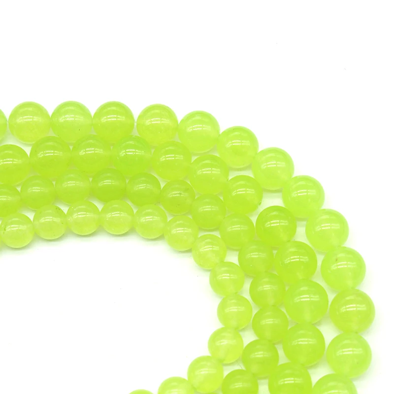 Натуральные Зеленые Бусины из халцедона винограда каменные бусины россыпью
