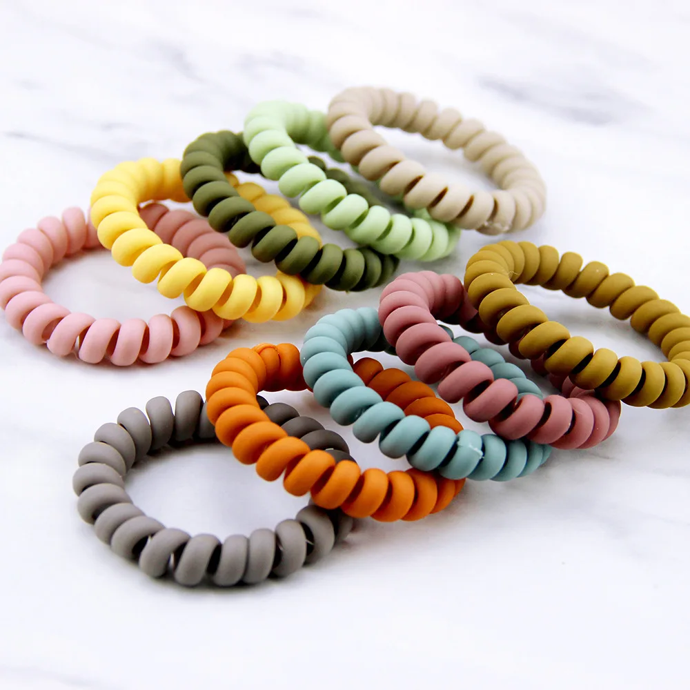 

5 штук в наборе, Размеры 5,5 см Ретро чехол-накладка мягкий резинка телефонной линии Эластичная лента для девочек Аксессуары пружины цвет вол...