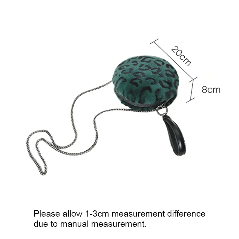 

2021 New Arrival Ladies Party Handbag Rex Rabbit Fur Women Leopard Print Shoulder Chain Bag S8831