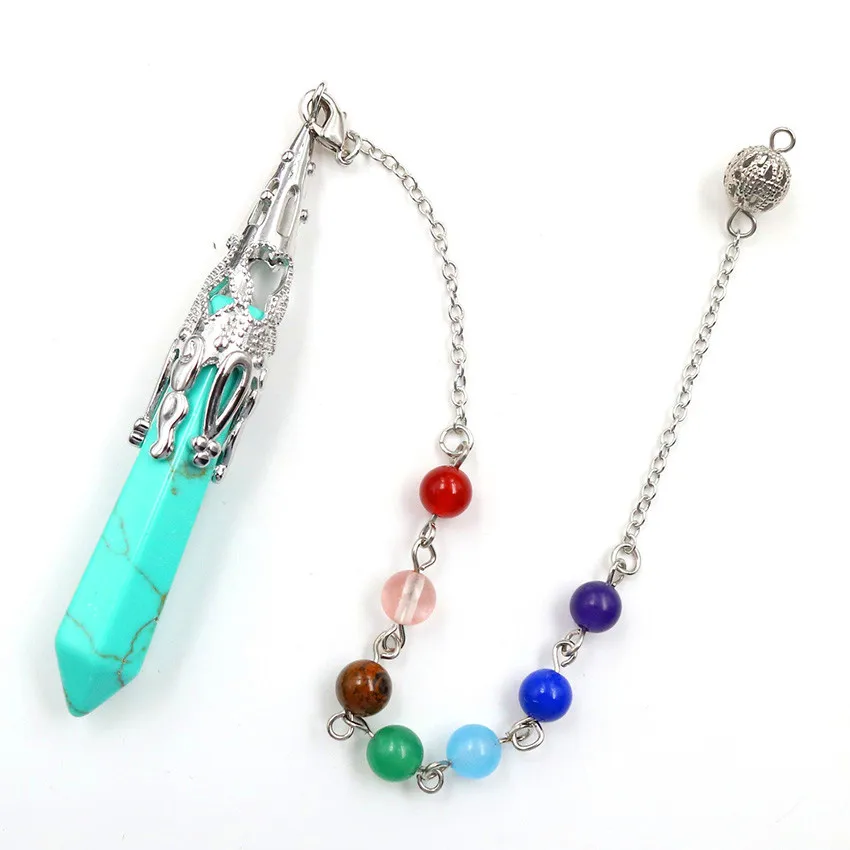 FYJS уникальный шестигранный камень аметист с посеребренным покрытием кулон