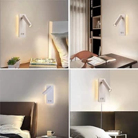 led wall lamp bedside reading light plug in 3w headboard wall sconce adjustable wall light with on off switch background light 3