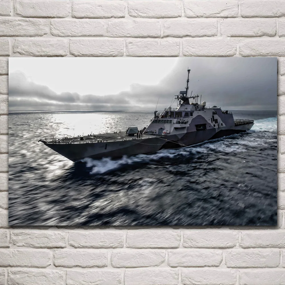 

uss freedom lcs 1 littoral combat ships military artwork fabric posters on wall picture home art living room decoration KP987