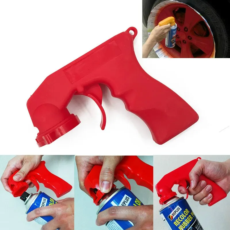 

Spray Adaptor Paint Care Aerosol Spray Can Gun Handle with Full Grip Trigger Locking Collar Car Maintenance Painting Paint Tool