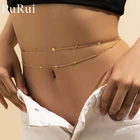 В богемном стиле с пайетками пляжный бикини цепи 2 шт.компл. пикантные летние бусины цепочка для живота стринги живота, талии цепи аксессуары для украшения тела