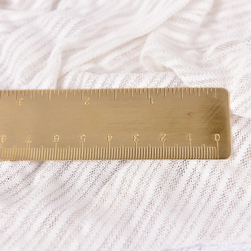 Brass Straight Ruler for School Office Stationery Metal Painting Drawing Tools Chancery Rose Gold Measuring Bookmark Mini | Канцтовары