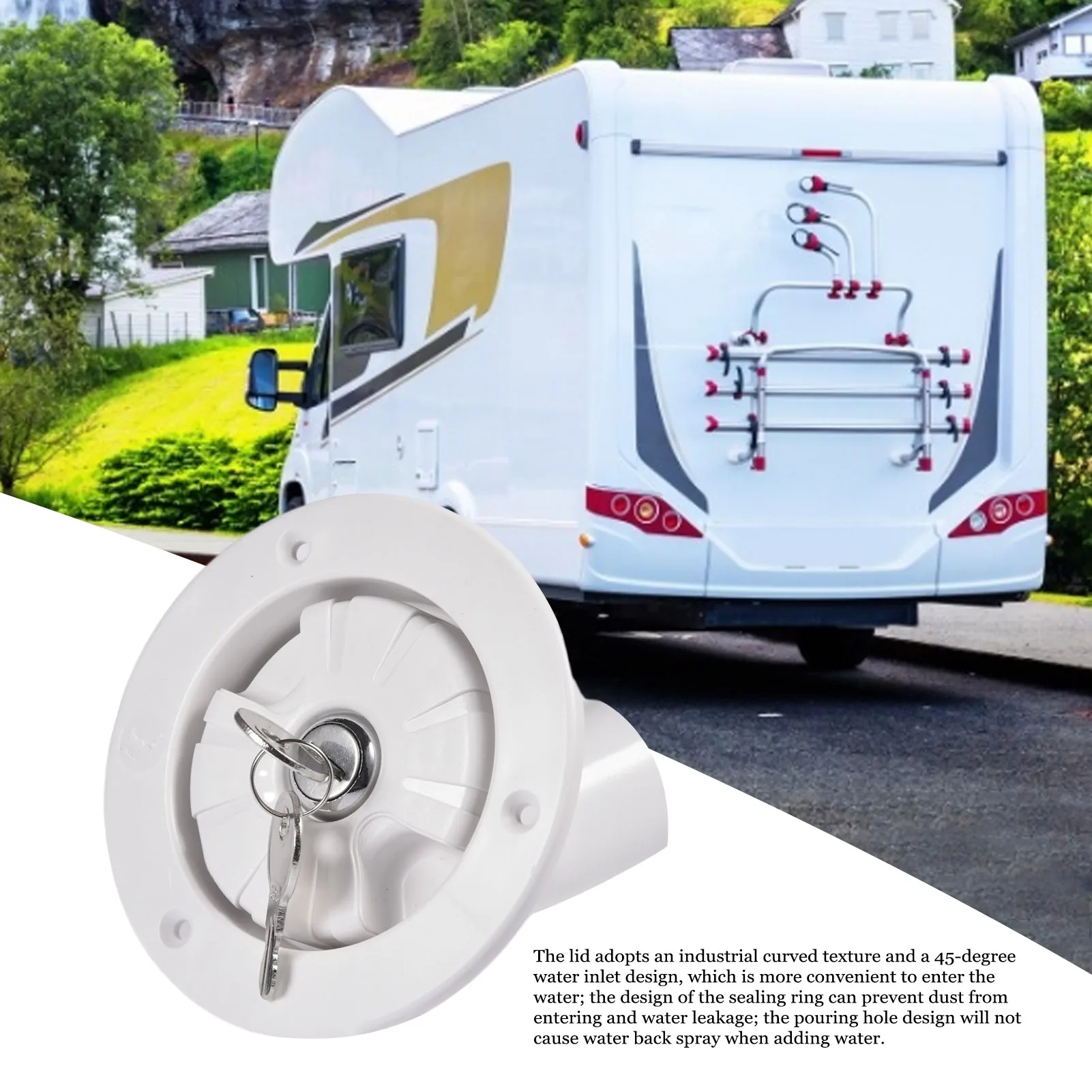 

Trailer Water Locking Inlet Hatch Filler Cap Convenient Tough Car Hatch Cover For Caravan Motorhome Camping Water Tank Caps