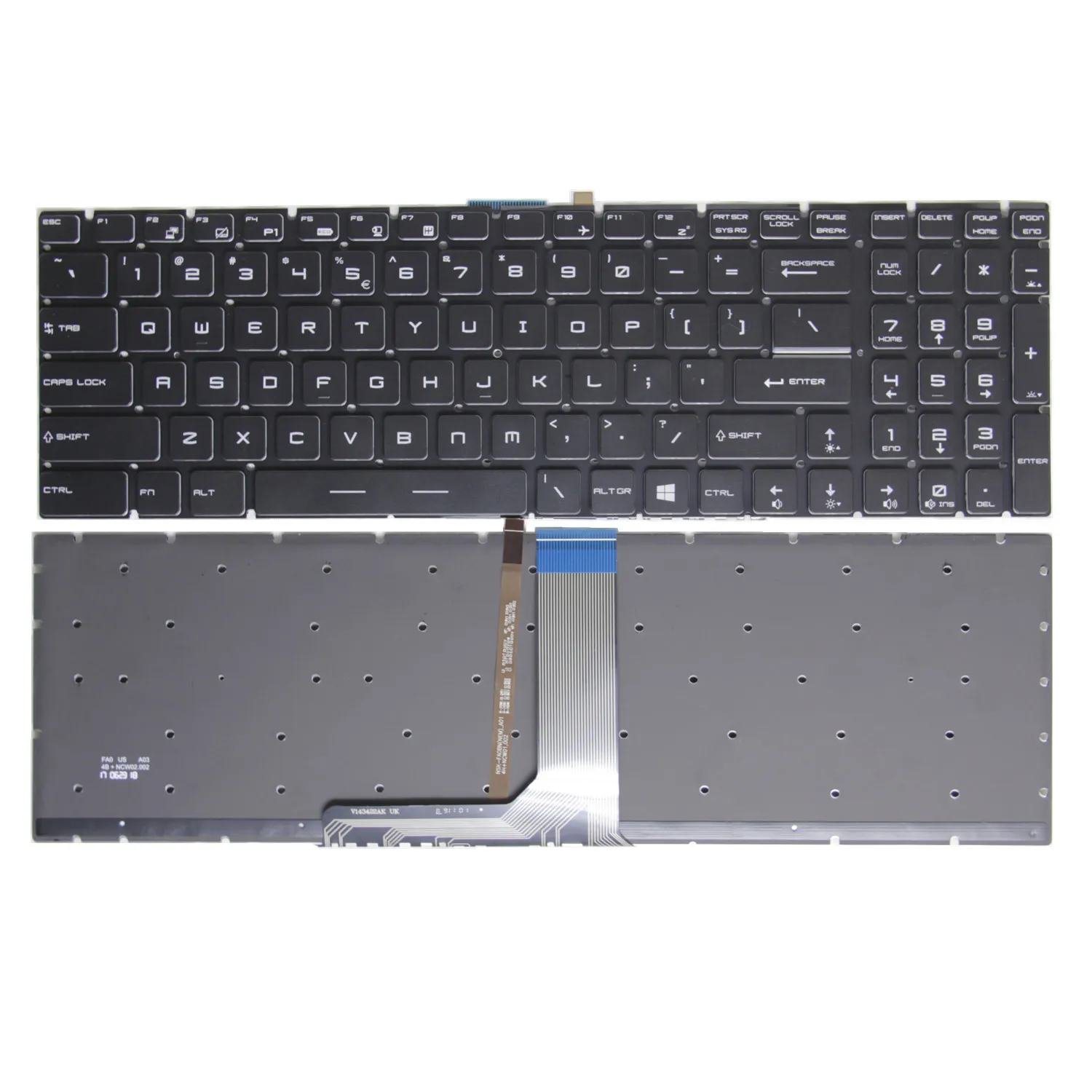 100% новая Оригинальная клавиатура с подсветкой для MSI GE62 GE72 GL62 GV62 16J1 J2 J5 J9 1781 16H2 1791