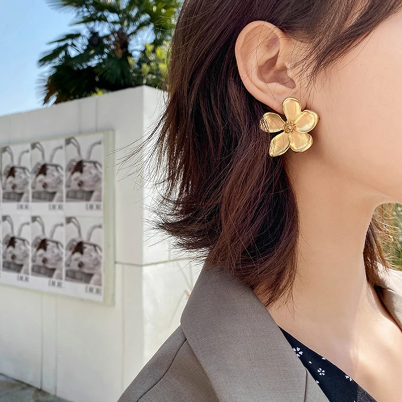 Женские маленькие серьги гвоздики AENSOA винтажные металлические золотого и