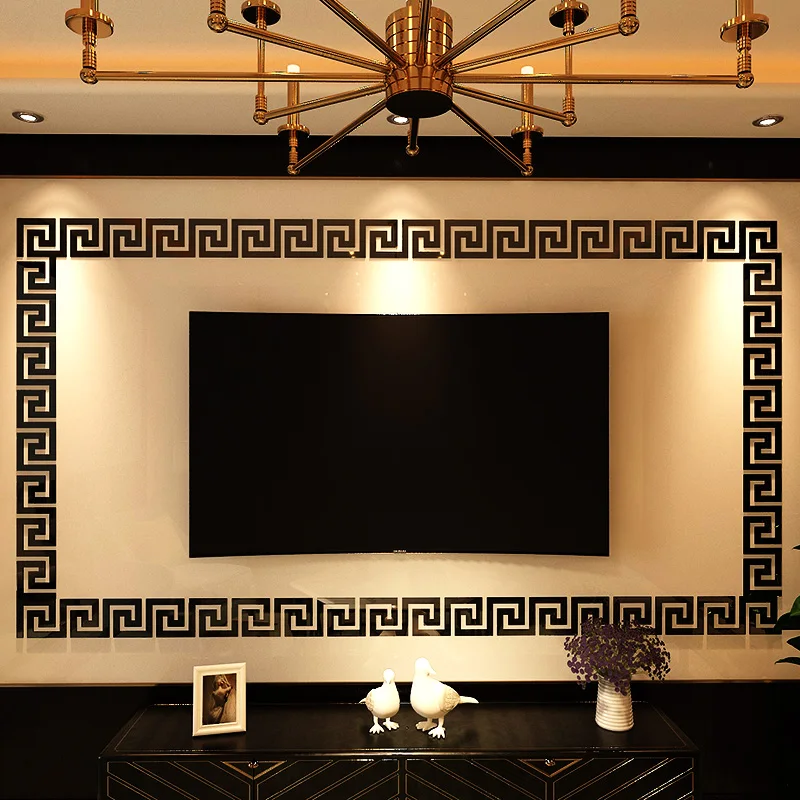 

100PCS Mirror Waist Line acrylic wall Decor Sticker Home Living Room sticker Bathroom room acrylic Art decoration