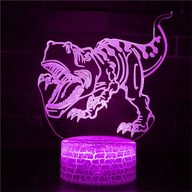 

3D USB светодиодный светильник для динозавра Zuni рогатый Дракон 16 цветов регулируемое украшение светодиодный сенсорный детсветильник ночсвет...