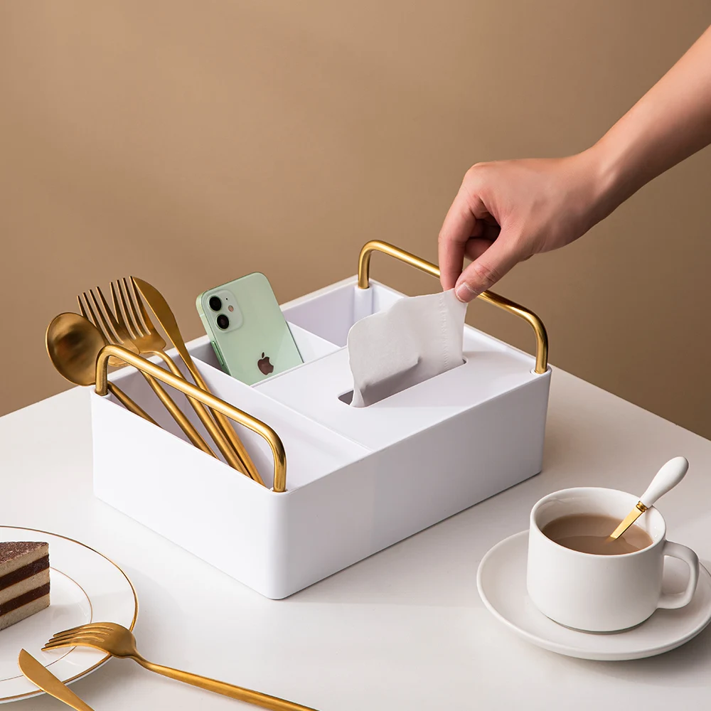 

modern simple tissue box Napkin holder household multi function remote control storage Organizer hotel room desktop accessories