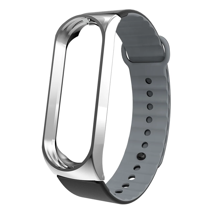 Браслет Для Xiaomi Band 4 и 3 ремешок из нержавеющей стали сменные аксессуары для Xiomi Xaiomi Xiami Xaomi Xaiomy для женщин или мужчин - Цвет: Silver Gray