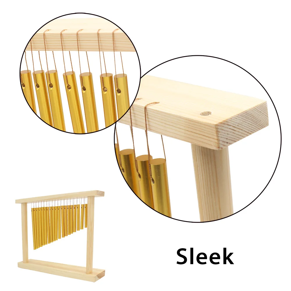 

20-Tone Table Top Bar Chimes 20 Bars Single-row Musical Percussion Instrument With Wood Stand Stick