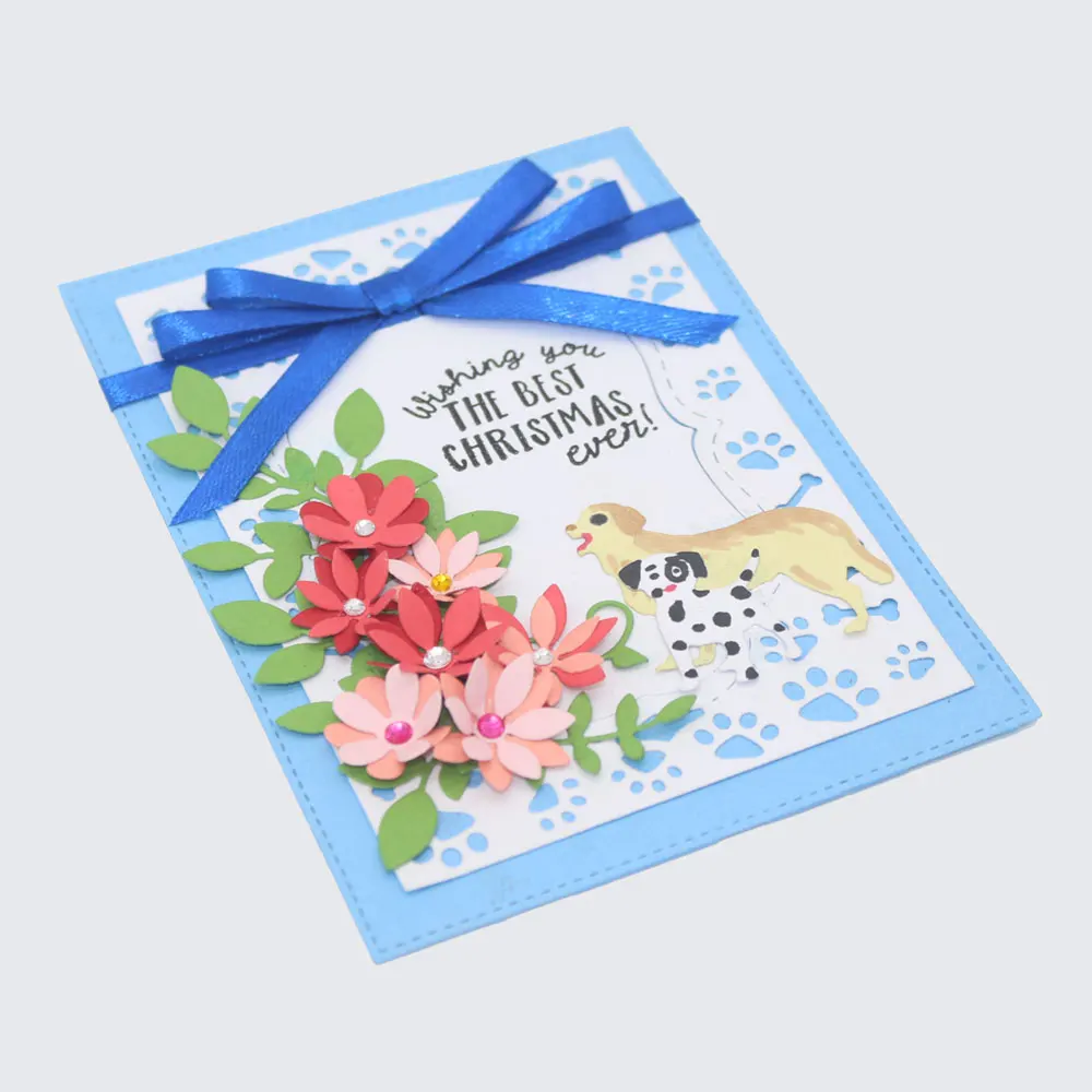 Дерево собака рамки металлические режущие штампы трафареты для DIY скрапбукинга