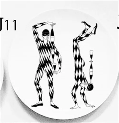 11 " 7" " Мода Fornasetti Тарелка декоративная подвесная тарелка домашнее украшение Настенная посуда керамический Декор Европейское настенное блюдо - Цвет: 11